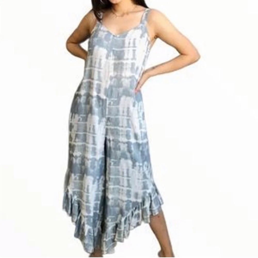 Japna Jumpsuit Tie Dye Sleeveless boho gypsy flare loose fit pockets